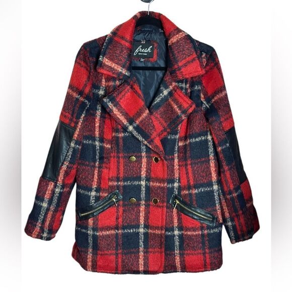 Fresh Plaid Coat Size Large - Picture 1 of 6